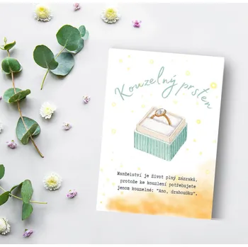 Svatební přání Kouzelný prsten - Otevírací přání (65 Kč)