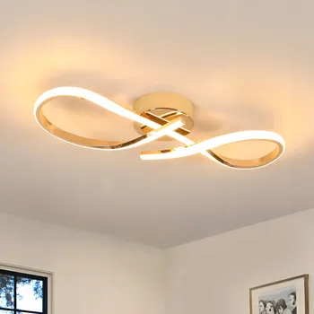 Stropní svítidlo GOECO zlaté moderní 24 W integrovaný LED zdroj 2700 lm