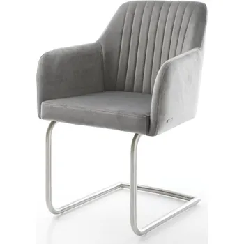 Jídelní židle Jídelní židle Greg-Flex šedá samet konzolová podnož nerezová