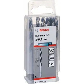 Vrták Vrták do kovu Bosch HSS PointTeQ Twist Speed, pr. 5.2 x 52 / 86 mm, 10ks (2608577220)