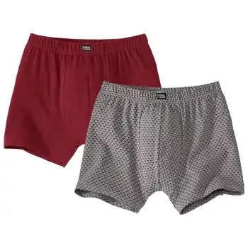 Boxerky Atlas For Men Sada 2 pohodlných boxerek ze strečového žerzeje, Se vzorem, Velikost 3XL J2190