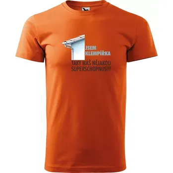 Sablio Tričko s potiskem Jsem klempířka, taky máš nějakou superschopnost? - oranžové L