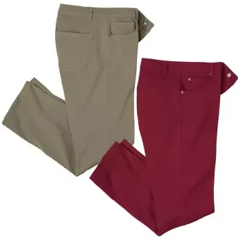 Atlas For Men Sada 2 pohodlných strečových kalhot , Hnědá, Velikost 44 K5105