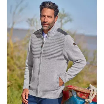 Pánský svetr Atlas For Men Propínací svetr Atlas, Šedá , Velikost 5XL Q0121