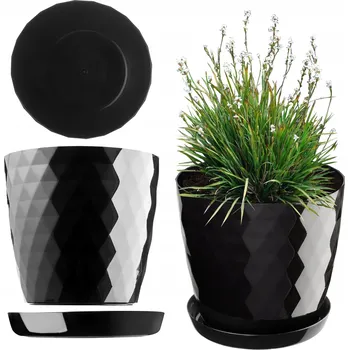 Květináč Černý plast Květináč Kadax 16 cm x 16 x 15 cm