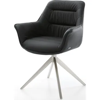 Jídelní židle Jídelní židle Kaira-Flex pravá kůže černá křížová podnož široká