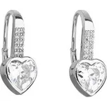 EG2212 Stříbrné náušnice srdíčka se zirkony - srdce