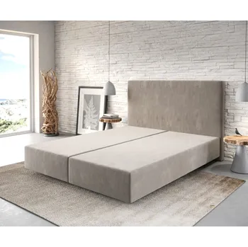Postel Boxspring postel Dream-Well 160x200 cm mikrovlákno béžová