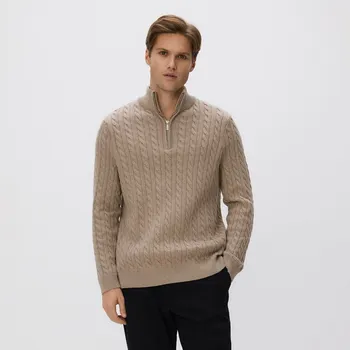 Pánský svetr Reserved - Svetr s příměsí vlny - béžová - 080FR-08M - 080FR-08M-M