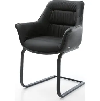 Jídelní židle Jídelní židle Kaira-Flex černá pravá kůže konzolová podnož
