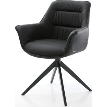 Jídelní židle Jídelní židle Kaira-Flex pravá kůže černá křížová podnož široká