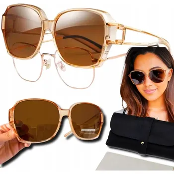 Sluneční brýle hnědé polarizační unisex UV-400 s pouzdro