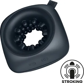Satisfyer Ring Stroker - akumulátorový vibrační masturbátor (černý)