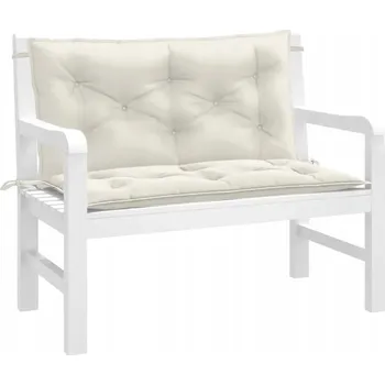 Podsedák Polštáře na zahradní lavičku, 2 ks, krémový melír, 100x50x7 cm