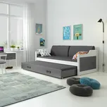 SMB Dětská výsuvná postel DAVE, 90x200 cm Barva: Grafit, Dekor: Bílá
