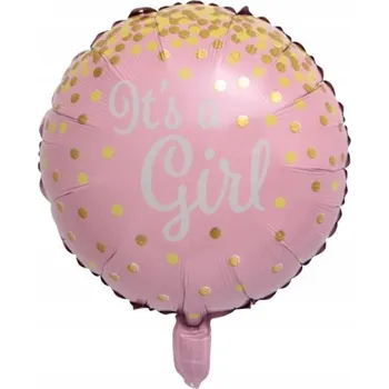 Balónek Fóliový balónek "It's a gril" Baby Shower, oslava narození, růžový 45 cm