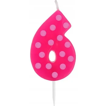 Svíčka Svíčka číslice 6 Puntíky Narozeniny