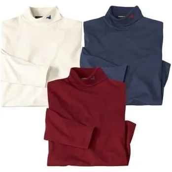 Atlas For Men Sada 3 podvlékacích roláků, Bílá, Velikost M K8122