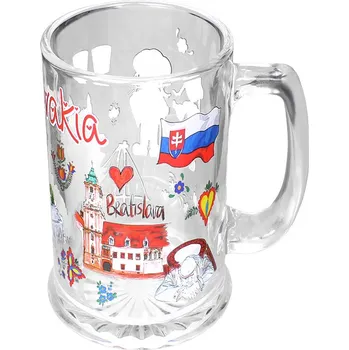 Sklenice Pohár na pivo 0,4 l Slovakia Zbojník Jurko (400ml sklenice s ouškem)