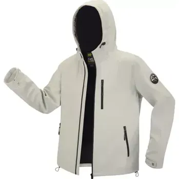 Pánská softshellová bunda Atlas For Men Softshellová bunda Trek Park s kapucí, Béžová, Velikost 5XL P4120