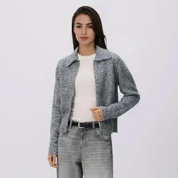 Dámský svetr Reserved - Kardigan s příměsí vlny - středně šedá - 513HH-85M - 513HH-85M-XL