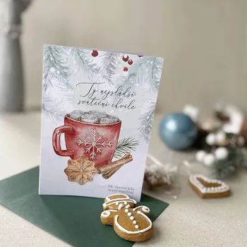 Stylové přání pro váš tým a zákazníky - Mini přání jako dárečky pro zákazníky - půl A6 (30 Kč)