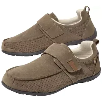 Pánské mokasíny Atlas For Men Mokasíny na suchý zip La Confortaise ze štípané kůže, Hnědá, Velikost 39 V0170