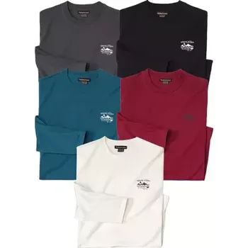 Pánské tričko Atlas For Men Sada 5 triček s dlouhým rukávem Highlands , Modrá, Velikost 5XL F3177