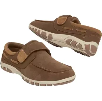 Pánské mokasíny Atlas For Men Mokasíny v jachtařském stylu na suchý zip, Hnědá, Velikost 39 P9104