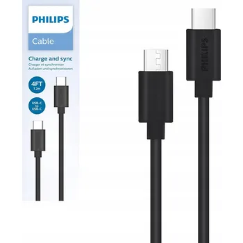 Datový kabel Kabel Philips USB-C - USB-C 1,2 m černý