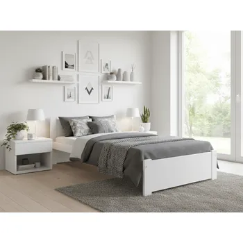 Postel IKAROS 90 x 200 cm, bílá Rošt: Bez roštu, Matrace: Matrace Deluxe 10 cm