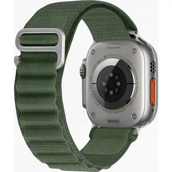 Řemínek na hodinky ŘEMÍNEK PRO APPLE WATCH 1/2/3/4/5/6/7/8/9/SE 38/40/41mm ZELENÝ NYLONOVÝ