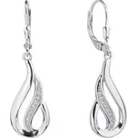 NB-3908 Stříbrné visací náušnice se zirkony