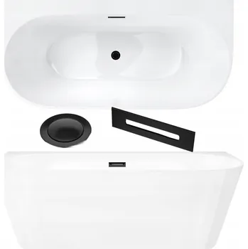 Vana Obdélníková akrylátová vana Corsan, odtok uprostřed, 170 x 80 cm