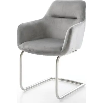 Jídelní židle Jídelní židle Pejo-Flex šedá samet konzolová podnož kulatá