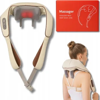 Masážní přístroj Masážní Přístroj na krk a záda Shiatsu, masážní pás na krk, termoterapie