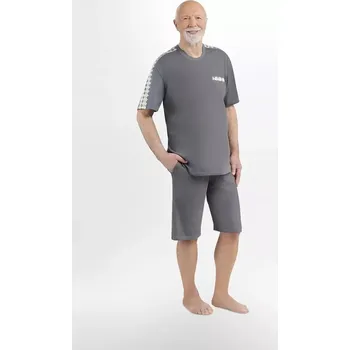 Pánské pyžamo Pyžamo Martel 407 Robert I cr/r M-4XL grafit XXL