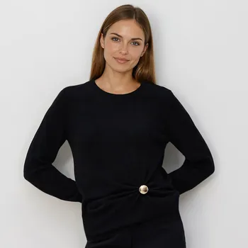 Dámský svetr Reserved - Svetr s detailem - černý - 383HI-99X - 383HI-99X-M