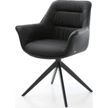 Jídelní židle Jídelní židle Kaira-Flex pravá kůže černá křížová podnož široká