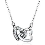 NB-2352 Stříbrný náhrdelník - propojená srdce