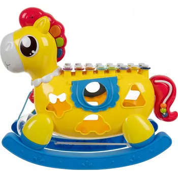 Interaktivní Houpací Koník s Vzdělávacími Funkcemi, Třídičkou, Činely, Stavebnice a Melodiemi