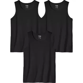 Atlas For Men Sada 3 černých tílek, Černá, Velikost XXL CW112