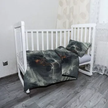 Povlečení Sablio Mikroplyšové dětské povlečení do postýlky Letadlo v bouři - 120x90 / 40x60