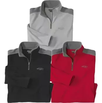 Pánská mikina Atlas For Men Sada 3 sportovních mikin z mikrofleecu, Červená, Velikost 5XL M4146