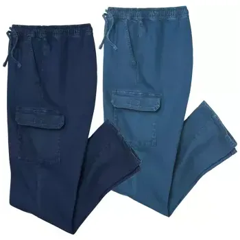 Pánské kalhoty Atlas For Men Sada 2 pohodlných kapsáčových džínů, Modrá, Velikost M P6114