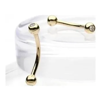 Piercing ZL01108-1210-YG Zlatý piercing do obočí, Au 585/1000