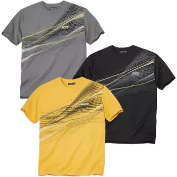 Atlas For Men Sada 3 triček Team Sport, Se vzorem, Velikost XL J2108