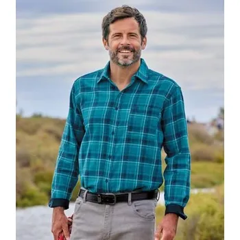 Atlas For Men Kostkovaná flanelová košile Winter, Kostkovaná, Velikost 5XL M2113