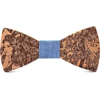 Dřevěný motýlek - Indiánka, modrý střed