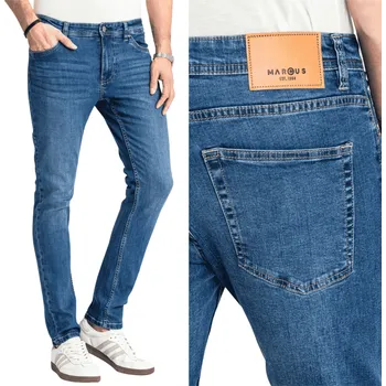 Pánské džíny Pánské džíny Marcus Straight Fit modré Bavlna W34 L32